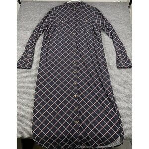 Lauren Ralph Lauren Dress Womens XL Blue Equestrian Chain Maxi Shirt Dress